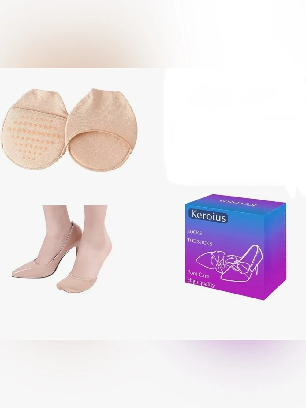 Kerious 5 Pack Honeycomb Toe Socks